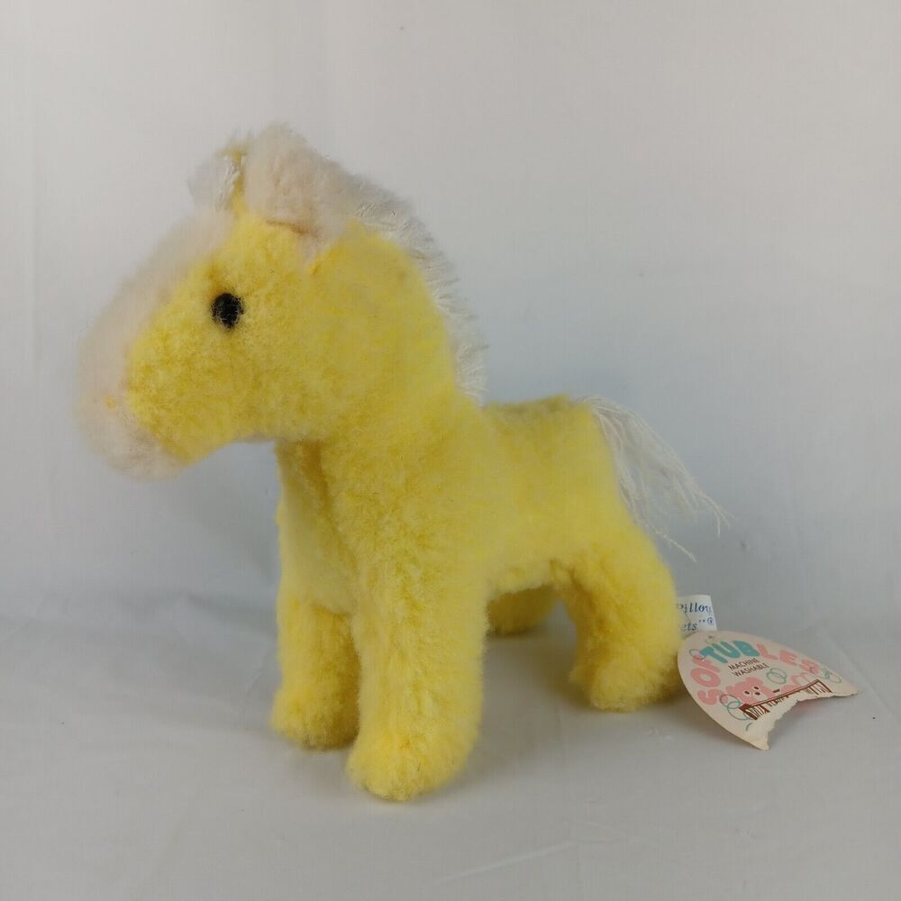R Dakin Pillow Pets Pampers Pony Yell Horse Plush 70s Rattle Softubles with Tags